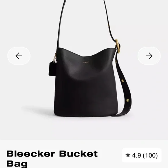 Authentic Coach Black Bleecker Bucket Bag - Picture 1 of 16